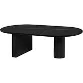 Stories Coffee Table in Polished Noir Black Marble & Black Steel